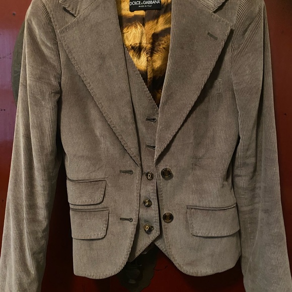 Dolce & Gabbana Gray Sport Coat with Notched Lapels - Picture 1 of 10